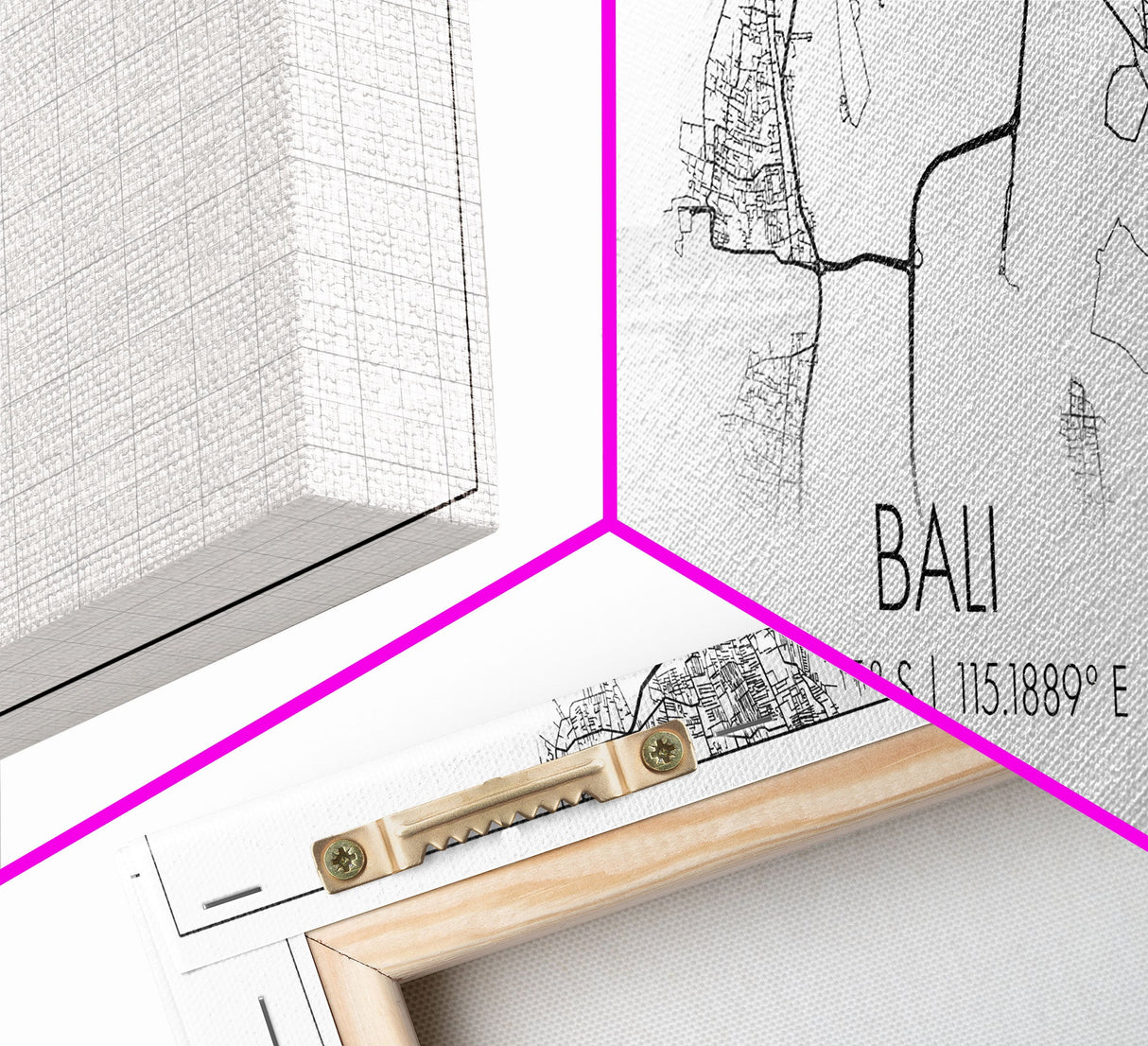 Panoramic Bali City Map, Indonesia Art, Map Print, Minimalist Wall Art, Canvas Art, Housewarming Gift, Street Map Art, Closing Gift