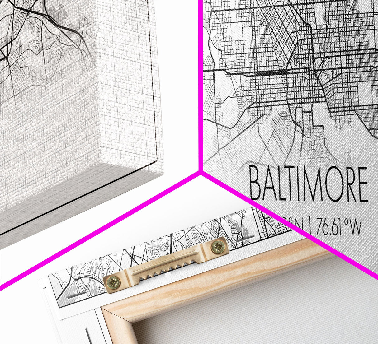 Panoramic Baltimore City Map, Maryland Art, Map Print, Minimalist Wall Art, Canvas Art, Housewarming Gift, Street Map Art, Closing Gift