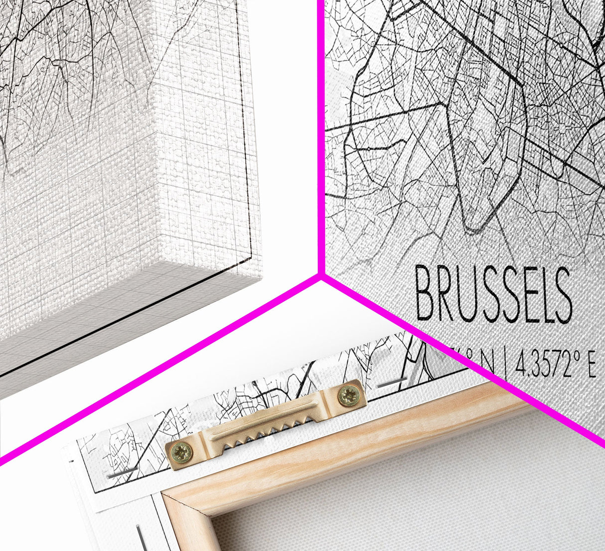 Panoramic Brussels City Map, Belgium Art, Map Print, Minimalist Wall Art, Canvas Art, Housewarming Gift, Street Map Art, Closing Gift