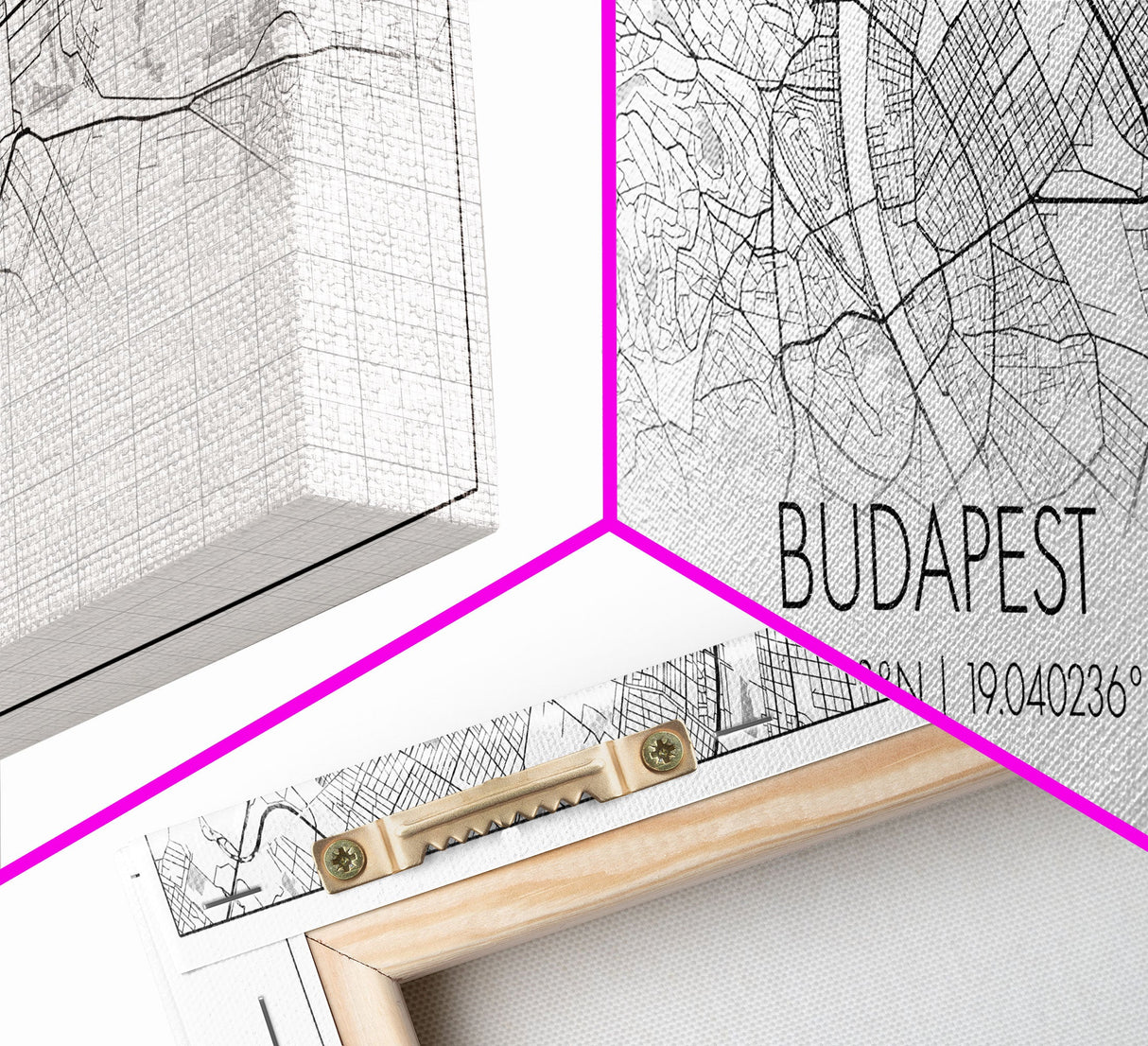 Panoramic Budapest  City Map, Hungary Art, Map Print, Minimalist Wall Art, Canvas Art, Housewarming Gift, Street Map Art, Closing Gift