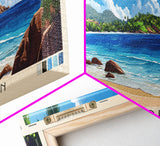 Anse Marron, Seychelles Panoramic Print, Vacation Gift, Seychelles Wall Art, Beach Painting, Beach Decor, Large Wall Art, Wood Frame Art