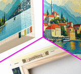 Banje, Croatia Panoramic Print, Vacation Gift, Croatia Wall Art, Beach Painting, Beach Decor, Beach Or Lakehouse Art