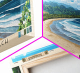 Dominical Beach, Costa Rica Panoramic Print, Vacation Gift, Costa Rica Wall Art, Beach Painting, Beach Decor, Beach Or Lakehouse Art