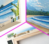 Flamingo Beach, Costa Rica Panoramic Beach Print, Vacation Gift, Costa Rica Wall Art, Framed Canvas Print, Framed Beach Painting