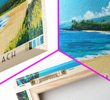 Honokalani Beach, Maui Panoramic Print, Vacation Gift, Maui Wall Art, Beach Painting, Beach Decor, Beach Or Lakehouse Art