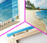 Hopkins Village Beach, Belize Panoramic Print, Vacation Gift, Belize Wall Art, Beach Painting, Beach Decor, Large Wall Art, Wood Frame Art