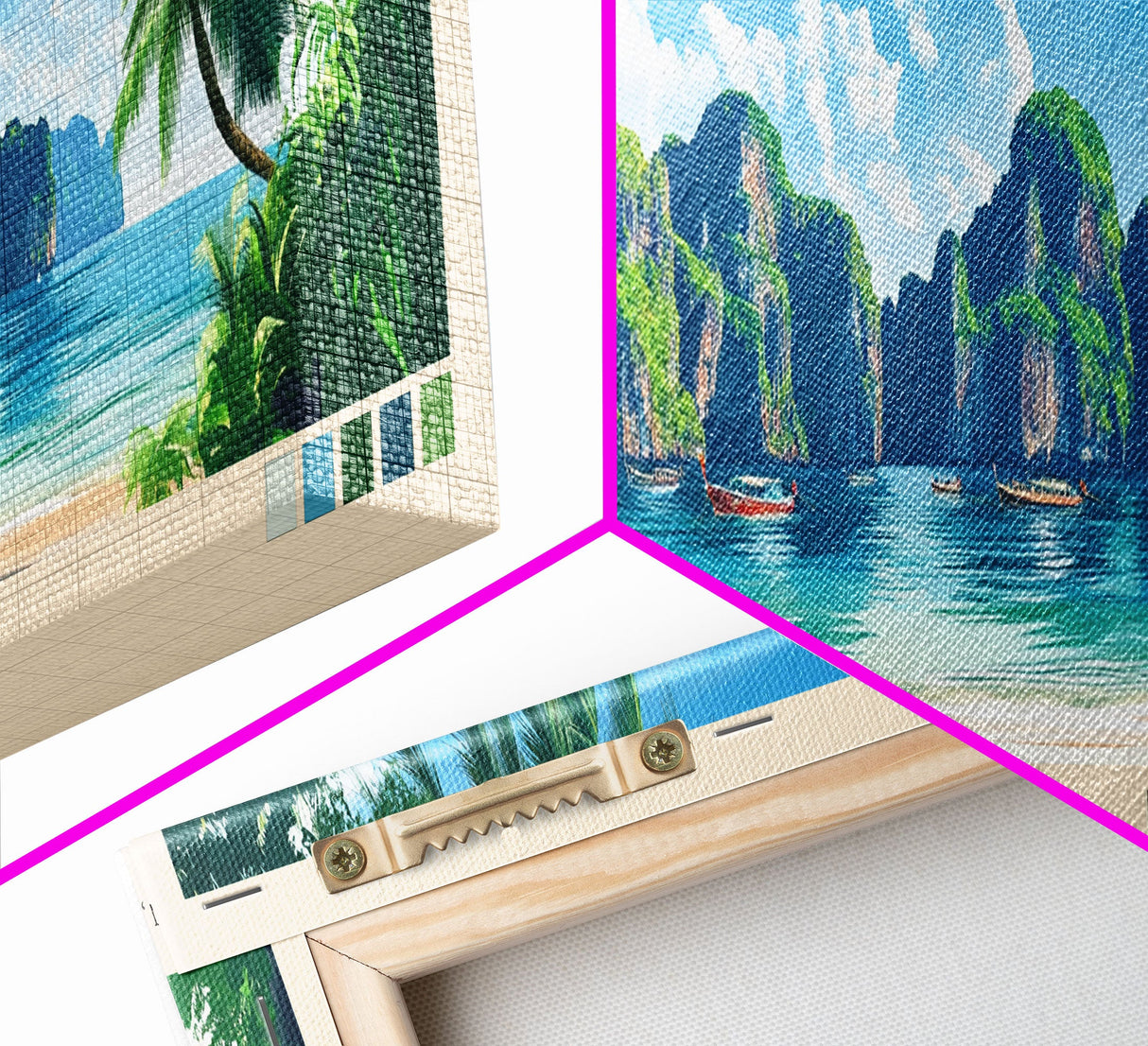 Koh Phi Phi, Thailand Panoramic Beach Print, Vacation Gift, Thailand Wall Art, Beach Painting, Beach Decor, Beach Painting