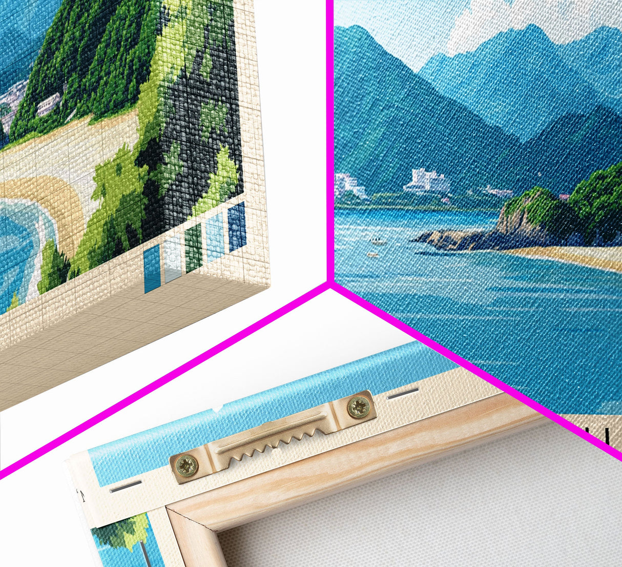 Kyushu, Japan Panoramic Beach Print, Vacation Gift, Japan Wall Art, Framed Canvas Print, Framed Beach Painting