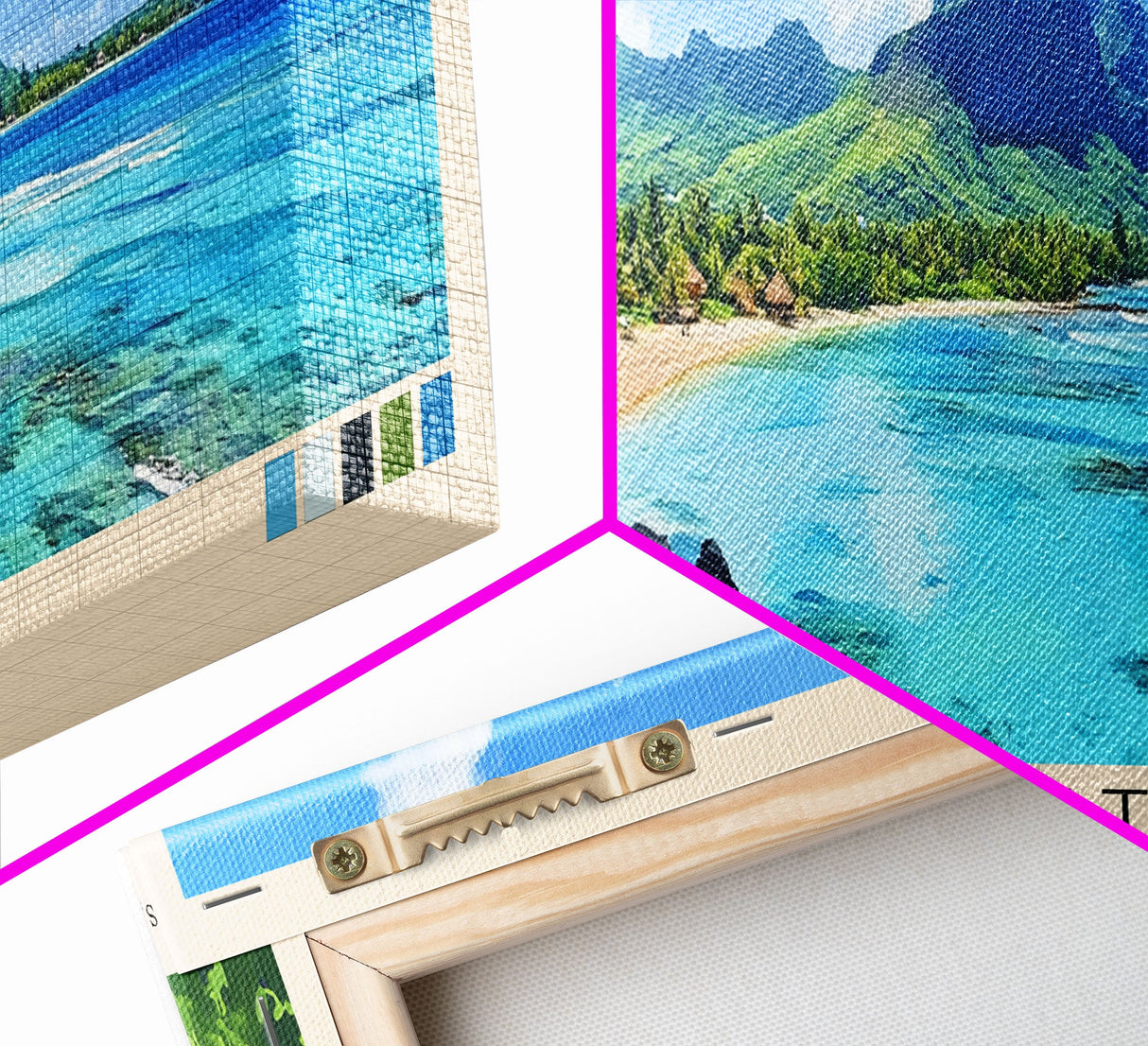 La Cuvette, Mauritius Panoramic Print, Vacation Gift, Mauritius Wall Art, Beach Painting, Beach Decor, Large Wall Art, Wood Frame Art