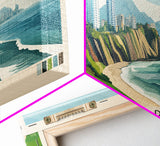 Miraflores, Peru Panoramic Print, Vacation Gift, Peru Wall Art, Beach Painting, Beach Decor, Beach Or Lakehouse Art