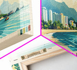 Nha Trang, Vietnam Panoramic Print, Vacation Gift, Vietnam Wall Art, Beach Painting, Beach Decor, Large Wall Art, Wood Frame Art