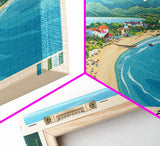 Phú Quốc, Vietnam Panoramic Print, Vacation Gift, Vietnam Wall Art, Beach Painting, Beach Decor, Large Wall Art, Wood Frame Art