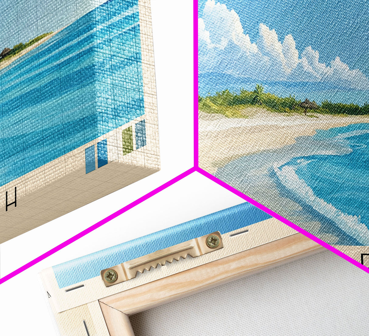 Pillory Beach, Turks and Caicos Panoramic Beach Print, Vacation Gift, Turks and Caicos Wall Art, Beach Painting, Beach Decor, Beach Painting