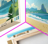 Praia do Espelho, Brazil Panoramic Print, Vacation Gift, Brazil Wall Art, Beach Painting, Beach Decor, Large Wall Art, Wood Frame Art