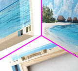 Reethi Rah, Maldives Panoramic Beach Print, Vacation Gift, Maldives Wall Art, Beach Painting, Beach Decor, Beach Painting