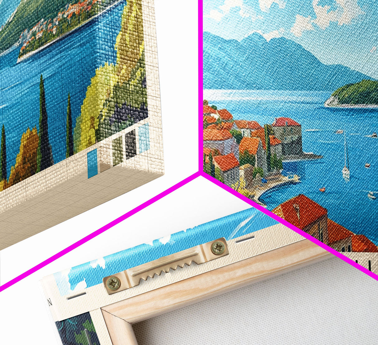 Saharun, Croatia Panoramic Print, Vacation Gift, Croatia Wall Art, Beach Painting, Beach Decor, Beach Or Lakehouse Art