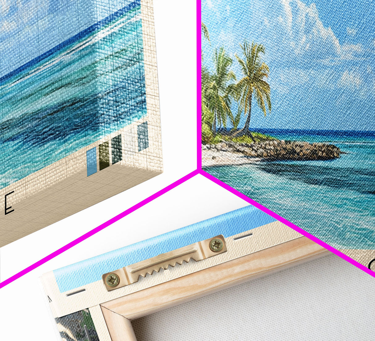 Tobacco Caye, Belize Panoramic Print, Vacation Gift, Belize Wall Art, Beach Painting, Beach Decor, Large Wall Art, Wood Frame Art