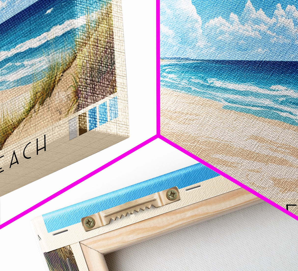 Wrightsville Beach, North Carolina Panoramic Beach Print, Vacation Gift, North Carolina Wall Art, Beach Painting, Beach Decor, Beach Painting