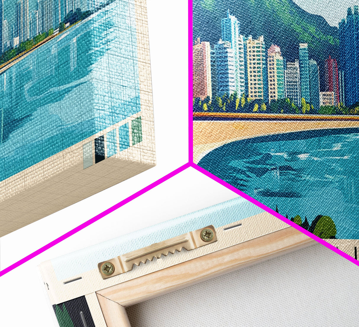 Zhuhai, China Panoramic Print, Vacation Gift, China Wall Art, Beach Painting, Beach Decor, Large Wall Art, Wood Frame Art