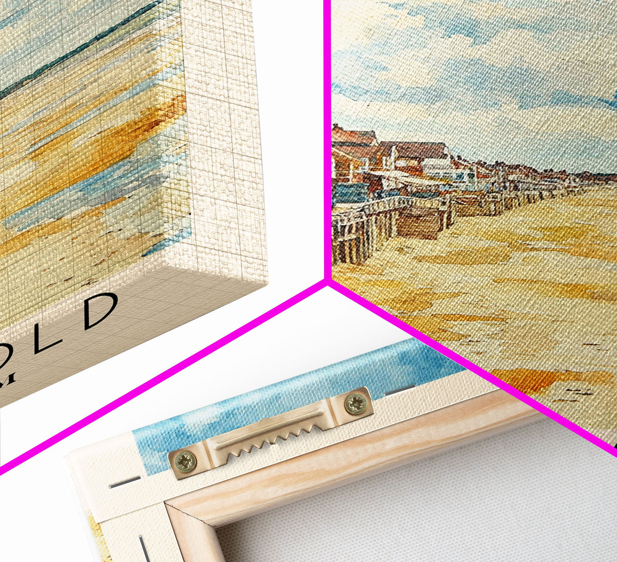 Southwold, United Kingdom Watercolor Print, Vacation Gift, United Kingdom Wall Art, Beach Painting, Beach Decor, Large Wall Art, Wood Frame Art