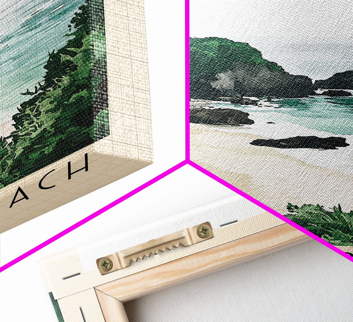 Zamami Beach, Japan Watercolor Beach Print, Vacation Gift, Japan Wall Art, Framed Canvas Print, Framed Beach Painting