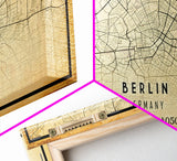 Vintage Berlin Germany map print poster or framed canvas, Berlin map print poster canvas, Berlin city map print poster canvas, Travel Art