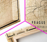 Prague Czech Republic map print poster or framed canvas, Prague map print poster canvas, city map print poster canvas, Vintage Travel Art