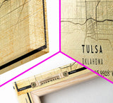 Panoramic Tulsa Map Art - Oklahoma - Custom City Streets Map Print -  University of Tulsa - Home Office Decor Map Decor Oklahoma Wall Art