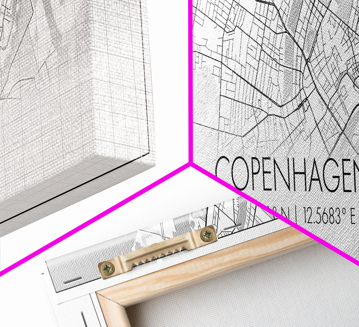 Panoramic Copenhagen City Map, Denmark Art, Map Print, Minimalist Wall Art, Canvas Art, Housewarming Gift, Street Map Art, Closing Gift