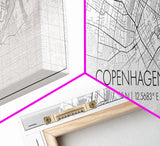 Panoramic Copenhagen City Map, Denmark Art, Map Print, Minimalist Wall Art, Canvas Art, Housewarming Gift, Street Map Art, Closing Gift