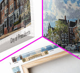 Quincy Massachusetts Panoramic Print, Elegant Framed Canvas Print, Travel Poster Art, Home Decoration, Office Wall Art, Gift Idea