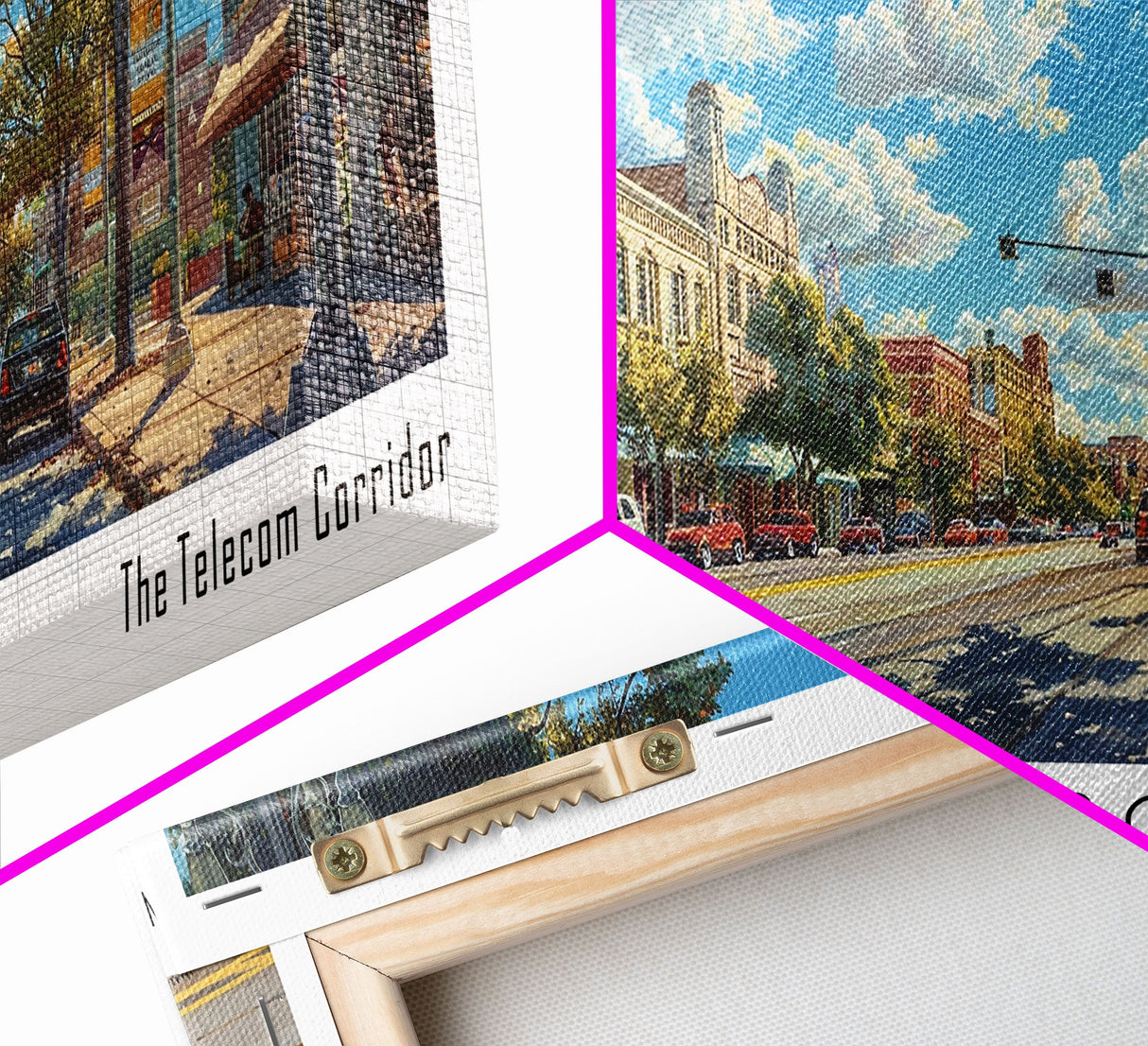 Richardson Texas Panoramic Print, Artistic Framed Canvas Print, Travel Poster Art, Home Decor, Wall Art, Unique Gift