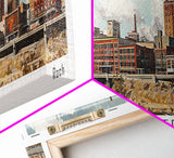 Rochester Minnesota Panoramic Print, Modern Framed Canvas Print, City Travel Poster, Home Decoration, Wall Art, Office Gift