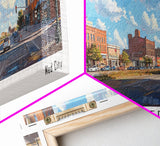 Rochester Minnesota Panoramic Print, Beautiful Framed Canvas Print, Travel Poster Art, Living Room Decor, Home Wall Art