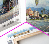 Salinas California Panoramic Print, Artistic Framed Canvas Print, Travel Poster Art, Home Decor, Living Room Wall Art