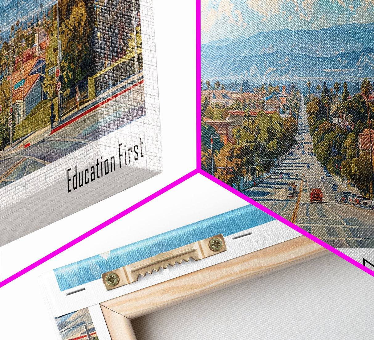 Santa Ana California Panoramic Print, Trendy Framed Canvas Print, City Travel Poster, Home Decoration, Wall Art, Gift Idea