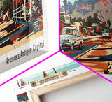 Glendale Arizona Panoramic Wall Art, Mid Century Modern Framed Canvas Print, Retro Pop Art Travel Poster, Home Decor, Office Wall Art, Gift Idea