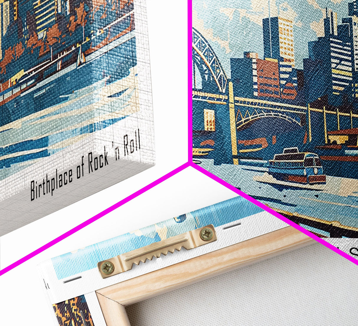 Memphis Tennessee Panoramic Wall Art, Mid Century Modern Framed Canvas Print, Retro Pop Art Travel Poster, Home Decor, Office Art, Gift Idea, Living Room Wall Hanging