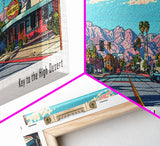 Victorville California Panoramic Wall Art, Mid Century Modern Framed Canvas Print, Retro Pop Art Travel Poster, City Art, Home Decoration