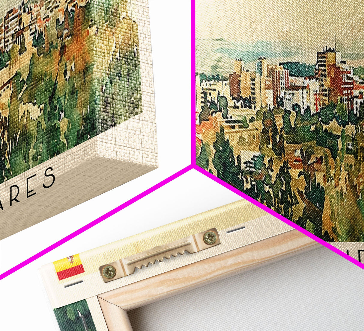 Alcalį Spain Travel Art, City Art, Framed Canvas Print or Metal Wall Art, Europe Travel Poster, Panoramic Wall Art, Extra Wide Wall Art