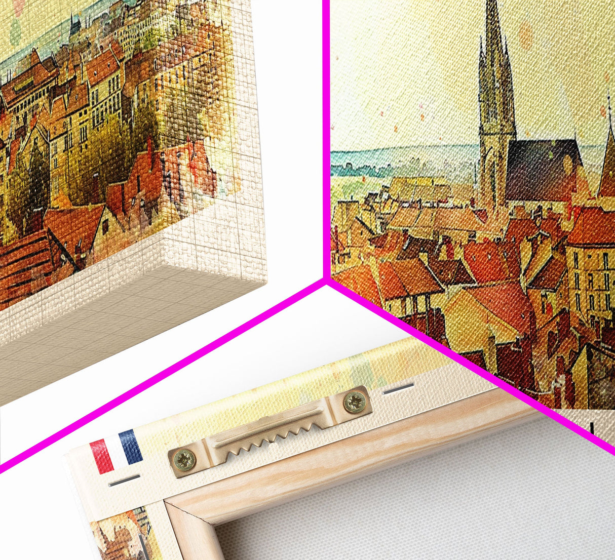 Dijon France Travel Art, City Art, Framed Canvas Print or Metal Wall Art, Europe Travel Poster, Panoramic Wall Art, Extra Wide Wall Art