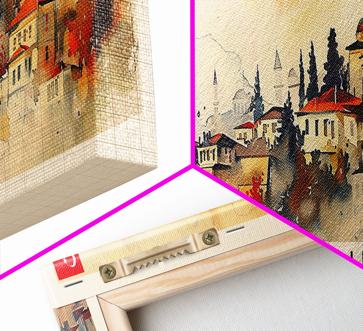 Eskisehir Turkey Panoramic Travel Poster, Framed Canvas Print or Metal Wall Art, Travel Art, Home Decor, Panoramic Painting, Midcentury Art