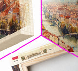 Graz Austria Wall Art, Panoramic Travel Poster, Panoramic Framed Canvas Print, City Wall Art, Wall Hanging Home Decor, Travel Art