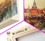 Krakow Poland Travel Art, City Art, Framed Canvas Print or Metal Wall Art, Europe Travel Poster, Panoramic Wall Art, Extra Wide Wall Art