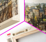 Luxembourg Luxembourg Panoramic Travel Poster, Framed Canvas Print or Metal Wall Art, Travel Art, Home Decor, Panoramic Painting, Midcentury Art