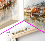 Maribor Slovenia Panoramic Travel Poster, Framed Canvas Print or Metal Wall Art, Travel Art, Home Decor, Panoramic Painting, Midcentury Art