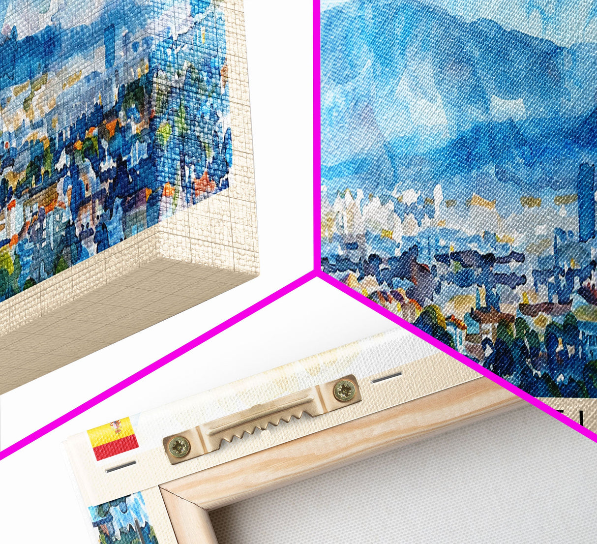 Sabadell Spain Travel Print Wall Art, Panoramic City Art, Travel Art, Wall Decor, Vacation Gift, Framed Canvas Print Or Metal Art