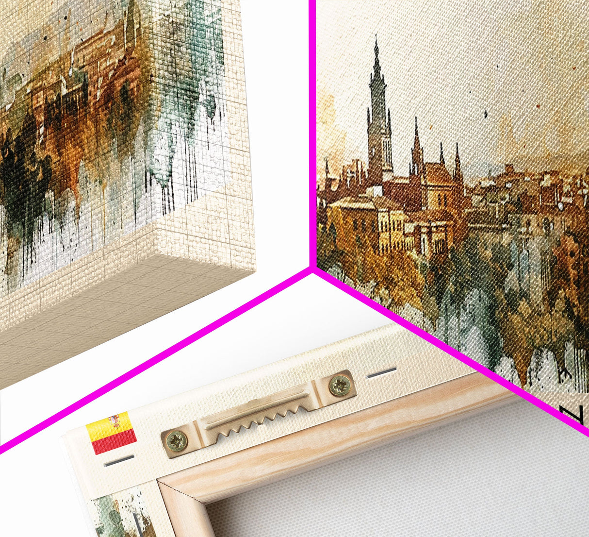 Salamanca Spain Travel Print Wall Art, Panoramic City Art, Travel Art, Wall Decor, Vacation Gift, Framed Canvas Print Or Metal Art