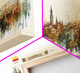 Salamanca Spain Travel Print Wall Art, Panoramic City Art, Travel Art, Wall Decor, Vacation Gift, Framed Canvas Print Or Metal Art