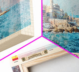 Tarragona Spain Panoramic Travel Poster, Framed Canvas Print or Metal Wall Art, Travel Art, Home Decor, Panoramic Painting, Midcentury Art